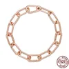 私のリンクCorrente Pulseira de Ouro Rosa Real 925 Prata Caber Encantos Pandora Originais Diy MarcaJóiasQue Fazem Presive Para Amigo