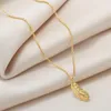 Kedjor guldpläterade fjäderhänge halsband för kvinnor2022 smycken titan stål lyx choker koreanska eleganta grossalenchän