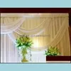 Autres fournitures de fête de fête Accueil Jardin Nouveau motif Fond Satin Rideau Mariage Scène Décoration Voile Classique Fil Plafond Toile de fond