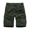 Men's Shorts Male Multi Pocket Summer Loose Breeches Khaki Grey Plus Size Short Pant Casual Cotton Black Military Mens Cargo ShortsMen's