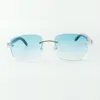 Klassische Designer-Sonnenbrille 3524025, Bügelgläser aus naturschwarzem Büffelhorn, Größe: 18-140 mm