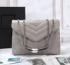 Designerhandtaschen HOT Square Fat LOULOU Kettentasche Echtleder Damenhandtasche Großraum-Umhängetaschen 25 cm und 32 cm 2022