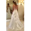 Vestido De Novia Abiti da sposa con scollo a V senza maniche Appliqued Backless Piano Lunghezza Principessa Dubai Abiti da sposa arabi