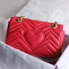 Women Handbags Genuine Leather Shoulder Bag Fashion Heart Chain Purse Cowhide Corssbody Presbyopic Card Holder Evening Messenger Bags Wo