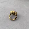 Shiny Crystal Flower Ring dubbelbokstavsdesigner Öppna ringar kvinnor diamant strass smycken grossist