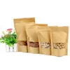 10Pcs/lot With Window Stand Up Resealable Grip Self Sealing Pouches for Storing Cookie Dried Food Snack