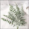 Decoratieve bloemen kransen feestelijke feestbenodigdheden Home Garden 5/10pcs/Lot Green Simation Eucalyptus blad kerstdecoratie kunstmatige p