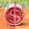 Aluminum Smoking Herb Grinder 63MM 2 Piece With Pollen Catcher Spice For Dry Tobacco Crusher Grinders Wholesale