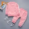 Set di abbigliamento Autunno sportivo Set da 2 pezzi Bambino Bambini Solido Cappotto con cerniera Pantaloni Ragazzo Ragazza Vestiti Guaina Manica intera Bambini 12M5T Gi3236522