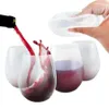 Verre à vin en Silicone Silicone incassable sans pied en caoutchouc chope à bière en plein air tasse verre à vin verre à boire recyclable tasses