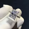 Vintage Radiant Cut 3ct Lab Diamond Ring 925 sterling zilver Bijou Engagement Wedding band Ringen voor Vrouwen Bruidsfeest Jewelry316g
