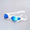 Óculos de natação adulto Electroplate à prova de nevoeiro Professional Racing Óculos de Óculos Homens Mulheres Cool Prata Banhado Natação Equip Atacado G220422
