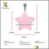 Charms Jewels Conclusões Componentes Rose quartzo colar de cristal pingents de estrela de pedra natural pingentes de moda para diy m dws