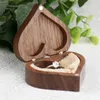 Jewelry Pouches Bags Wedding Ring Box Walnut Minimalist Storage Heart-shaped Gifts Display BoxJewelry