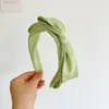 Grön satin dubbel lager stor bowknot hairbands kvinnor söta färska huvudband prydnadstillbehör hår tillbehör grossist