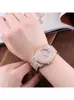Wristwatches Fashion Iced Out Watches Luxury Date Quartz Wrist Micro Pave CZ Stainless Steel Hip Hop Watch For Women Men JewelryWristwatches