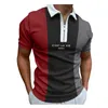 Yaz şerit ekleme baskı tasarımı fermuarlı golf polos t-shirt erkekler için ince fihazırtı yaka polyester pamuk polo t gömlek pls1