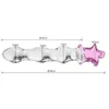 마사지 진동기 수탉 섹스 장난감 귀여운 크리스탈 유리 딜도 음경 부드러운 엉덩이 엉덩이 질 항문 구슬 플러그 열 마사지 남성 여성 자위