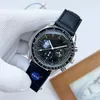 2022 moonswatch自動クォーツウォッチメンズレディース防水輝く高品質の革ストラップ腕時計moonswatch263t