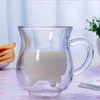 Ana Sayfa Yaratıcı Tumblers İnek Çift Katmanlı Cam Krem Kupası 250ml Güzel Süt Jug Juice Çay Kahve Bardakları Temiz Gözlükler Kupa Süt Çeyrek Sürahi ZC1215