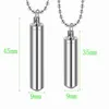 Men Stainless Steel Perfume Holder Bullet Cylinder Ashes Urn Pendant Angel Wing Charm Memorial Necklace Jewelry 6 Sizes Y220523