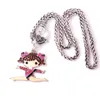 Ginnastica Fashion Girl Cartoon Figure Charm Pendant Crystal Dance Girl Sport Collana a catena di grano per le donne299W