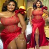 2022 Arabski Plus Size Ara Aso Ebi Red Mermaid Sexy Sukies