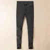 Jeans grigio moda uomo slim fit autunno inverno tempo libero pantaloni micro elastici a tubo dritto di fascia alta