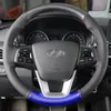 Steering Wheel Covers Auto Carbon Fiber Hand Sewing Set For IX35 Verna Tucson SantaFe Celesta Elantra Avante MISTRASteering WheelSteering
