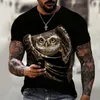 Varumärkesskjorta t exklusiv design djurvärld uggla fågel örn rund hals t-shirt 3d utskrift lös överdimensionerad 5xl