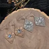 Dangle & Chandelier Antique Copper Silver Color Geometric Rhombus Earrings Hanging For Women 2022 Fashion Wedding Party Jewelry AccessoriesD