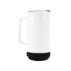 14oz de copos de sublimação reta com alto -falante Bluetooth em branco Parede dupla branca 304 Caneca de café em aço inoxidável 0729