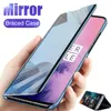 Luxury Smart Mirror Flip Stand Telefonväskor för OnePlus 8T 8 Pro Nord Full skyddsskydd för OnePlus 7T 7 Pro Coque
