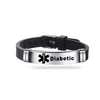 Type 2 Stainless Steel Life Star Silicone Bracelet Warning Bracelets Pulseras Emergency First Aid Health Monitoring Laser Engraved