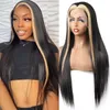 Ishow 14-30 polegadas Nova Stripe Skunk Wig Blonde HD Lace Fronteiro peruca Human Human Wigs 13x4 13x6 5x5 4x4 Faixas de banda da cabeça corporais para mulheres