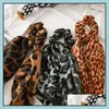 Accessori per capelli Strumenti Prodotti Donna Floreale Leopardo Scrunchies Sciarpa Elastico Boho Stelle filanti Fiocco Corda Cravatte Scrunchie Ponytail Holder For D