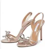 Perfect Summer Babe Crystal Bows Embellished Sandals Shoes Women Stiletto-heel Sexy Lady Evening High Heels Bridal Wedding big size EU35-43.BOX