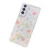 Fundas de papel de flores de moda para Samsung A53 A33 A73 Note 20 A12 A32 A42 A52 A72 A22 S22 Ultra S21 FE Plus A13 5G Soft Clear TPU Floral Transparente Funda trasera de teléfono de lujo