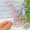 Bong per narghilè in vetro colorato viola rosa blu Mini Recycler Bong per narghilè 14 mm con banger o ciotola