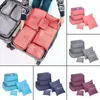 6 unids/set impermeable cubo viaje ropa almacenamiento bolsas equipaje organizador bolsa embalaje