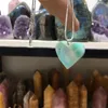 Charms Natural Stone Hangers hartvorm kristalblauw Caribische calciet voor sieraden maken ketting Itemscharms