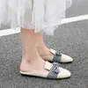 2019 muilezels schoenen dames lederen schoenen dames lage hak loafers ronde neus comfortabele slippers zomer groot formaat slippers gewikkeld teen schoenen j220716