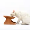 Health Pet Feeder Три чаши из нержавеющей стали с бамбуковой кадрой стенд собака Cat 220323