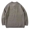 HARAJUKU KNITED SWARETS MEN GRAFFITI CLUALUSE PULLOVERY VINTAGE CAMEAL O NECK SWEATER Zimowa para streetwearu T220730