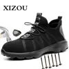 XIZOU Boot Air Mesh Mens Safety Steel Toe Boots Uomo PunctureProof Work Sneakers Scarpe indistruttibili Y200915