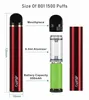 AUPO 1500 Puffs Jednorazowe urządzenie Papierosy 850mAh Bateria 5ml Wstępnie wypełniona wkładka Pod Vape Pen 5%