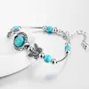 Charm Bracelets Fashion Turquoise Silver Plated Butterfly Bracelet Women's Handmade Party Dinner Ball Jewelry AccessoriesCharm CharmChar