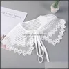 Bow Ties Fashion Accessories White Lace Fake Collar Scarf Shawl Wrap Detachable Shirt Women Clothes Vintage Dhfsy