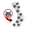 Chaussettes en coton personnalisées, vente en gros, personnalisées, imprimées en 3D, longues, DIY, votre visage d'animal de compagnie, cadeaux de fête unisexes, 220707