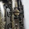 Noir nickel or mat A-992 type Eb saxophone alto professionnel mise à niveau couleur abalone touches instrument de sax alto profondément sculpté